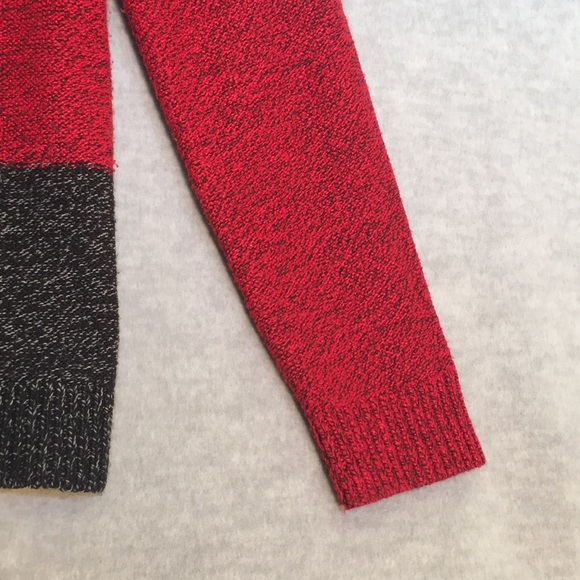 KAREN SCOTT Cable Knit Front Color Block Cowl Neck Sweater with Rib Knit Sleeves - Picture 6 of 14